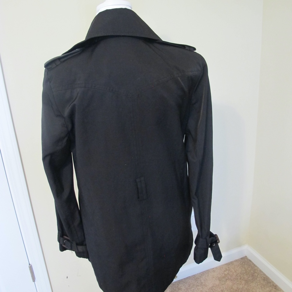 Tommy Hilfiger Black Long Sleeve winter Women's Pea Coat Size Small EUC - Picture 3 of 7